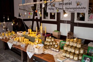 Unser Stand beim Frühlingsmarkt in der Waldgaststätte Tetzelstein im Elm.